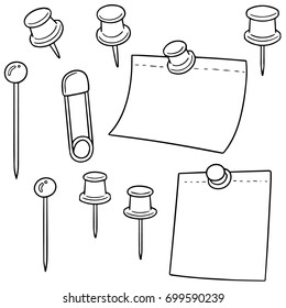 vector set of pin and memonote