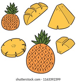 vector set of pineapple