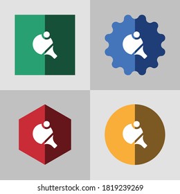 vector set ping pong flat color icon