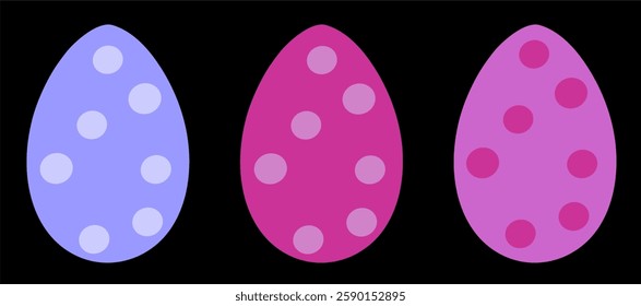 Vector set of pink and blue easter eggs with 
pattern. Fashion drawing for fabric, paper, textiles, 
notepad, clothing, card, packaging.
Bright design of happy easter celebration.