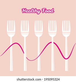 vector set of pink forks with bright stripe