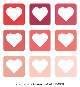 vector conjunto de la colección de iconos de corazón rosa