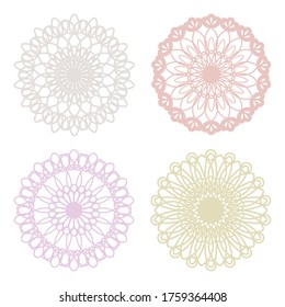 Conjunto de doilies de encaje rosado / vectores eps 10 ilustración