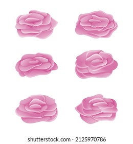 Vector set of pink rose buds.