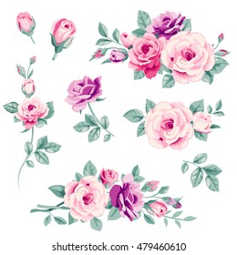 Seamless Pattern Roses Vintage Floral Background Stock Vector (Royalty ...