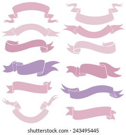 Vector Set of Pink Star Icons