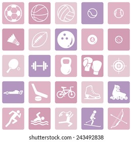 Vector Set of Pink Water Icons