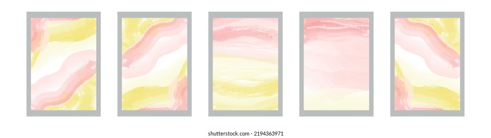 Vector set. Pink and yellow background for screensaver, cover and more.