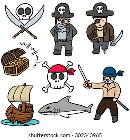 vector set of pirate