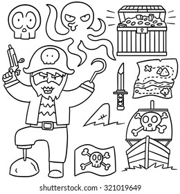 vector set of pirate