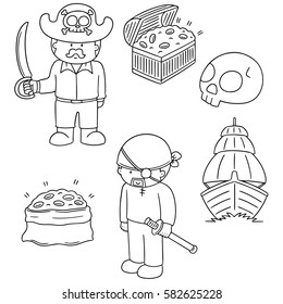 vector set of pirate