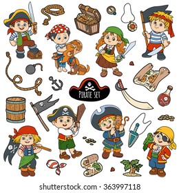 Vector Set Pirate Items Color Cartoon Stock Vector Royalty Free Vector Set Pirate Items Color Cartoon Stock Vector Royalty Free