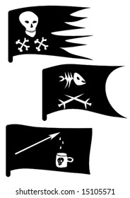 vector set of pirates flags