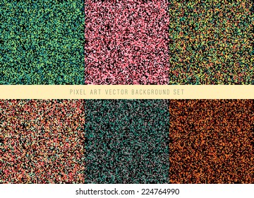 A vector set of pixel art backgrounds