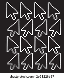 Vector set of pixel art music icons with notes, instruments and audio symbols. 8-bit retro pixel vector art	