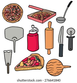 vector set of pizza