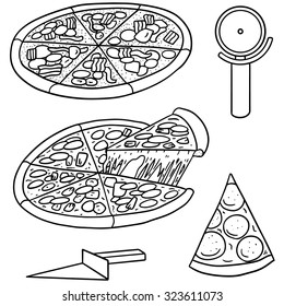 vector set of pizza