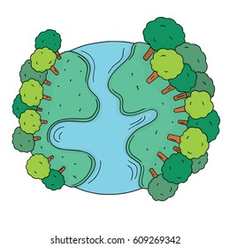 vector set of plant on earth