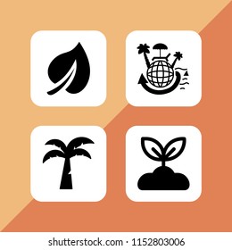 vector set. plant, sprout, island and earth paradise illustration for web and graphic design