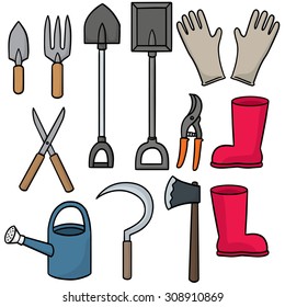 vector set of planting accessories