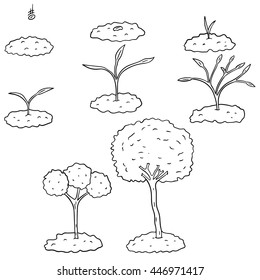 Vector Set Planting Tree Stock Vector (Royalty Free) 446971417 ...