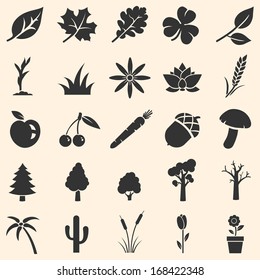 vector set of plants icons