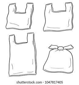 vector set of plastic bag