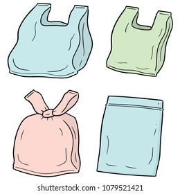 vector set of plastic bag