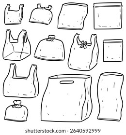vector set of plastic bag