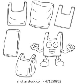 vector set of plastic bag