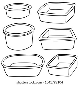 vector set of plastic basin