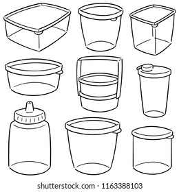 vector set of plastic container