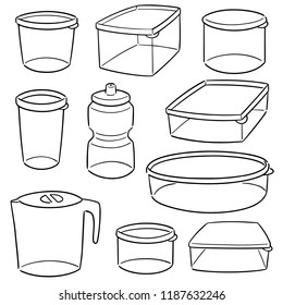 vector set of plastic container
