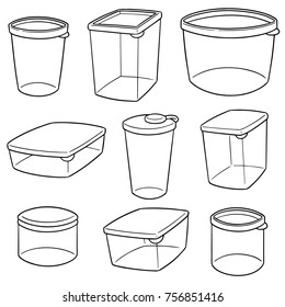 vector set of plastic container