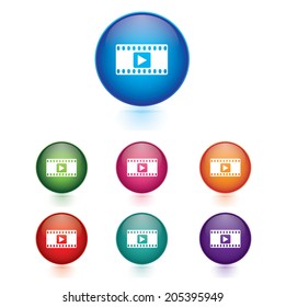 Vector - Set of play video icons