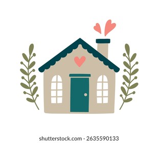 Vector set with playful buildings, Scandinavian and childish style. For children's books, educational materials, posters, cards and seasonal designs. Fully editable for creative projects.