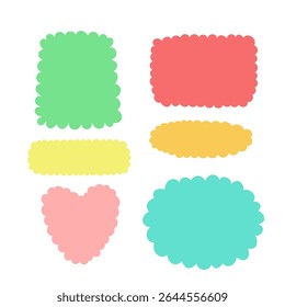Vector set of playful pastel-colored wavy borders and frames – ideal for labels, scrapbook accents, and children’s DIY art. - Powered by Shutterstock - Get 15% off with code: PIKWIZARD15