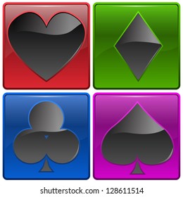vector set of playing cards icons