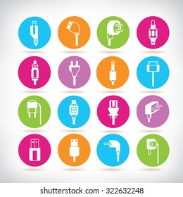 vector set of plug icons