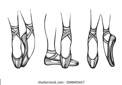 Vector set with point shoes