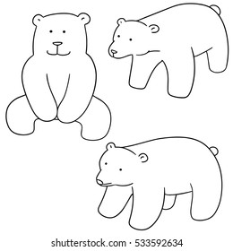 vector set of polar bear