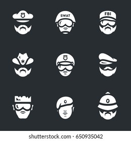 Vector Set of Police People Icons.