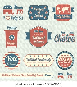 Vector Set: Political Science Class Labels and Icons