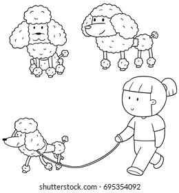 vector set of poodle