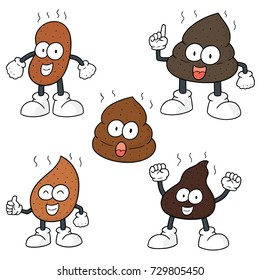 vector set of poop