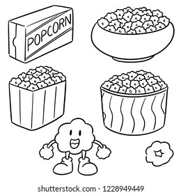 vector set of popcorn