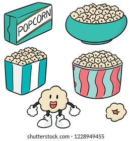 vector set of popcorn