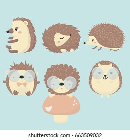 Vector Set Of Porcupine.