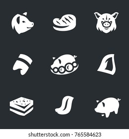 Vector Set of Pork Icons.