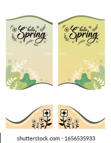 Vector set of Portrait abstract backgrounds with copy space for text - bright vibrant banners, posters, cover design templates, social media stories wallpapers with spring leaves and flowers